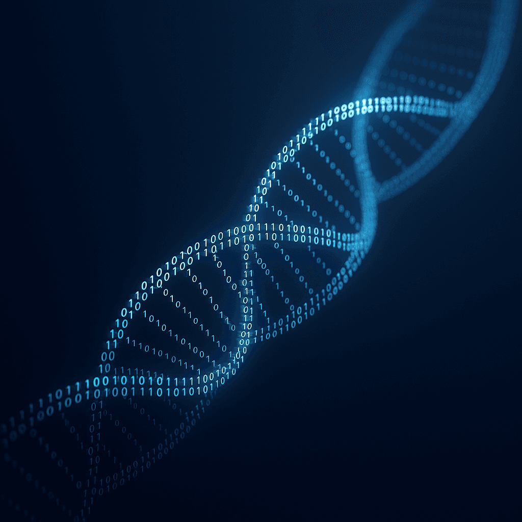 Digital DNA representation dark mode